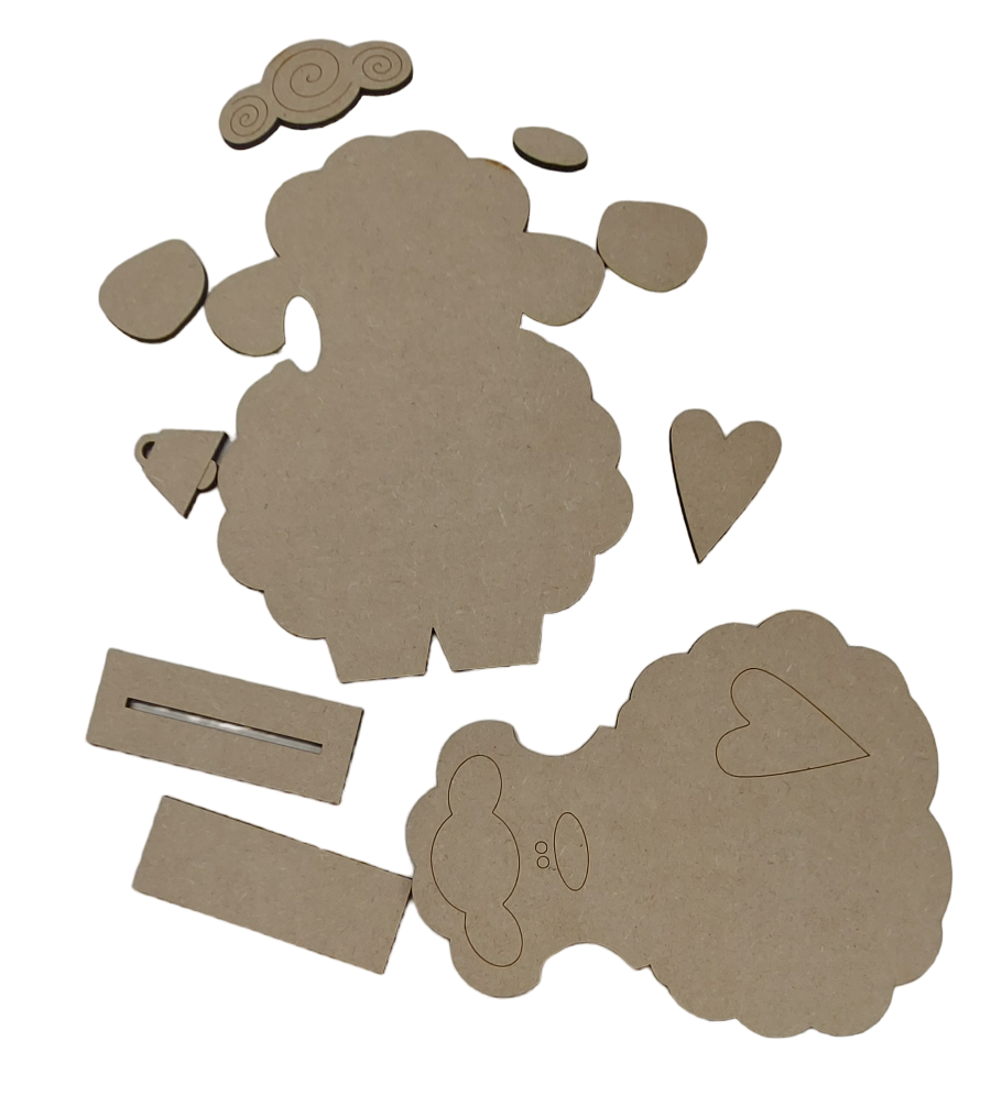 PAINTABLE MDF BLANK KIT - SHEEP Large