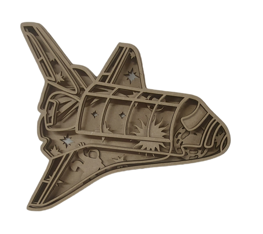 Paintable 5 Layer MDF Blank Space Ship. Childrens room decoration