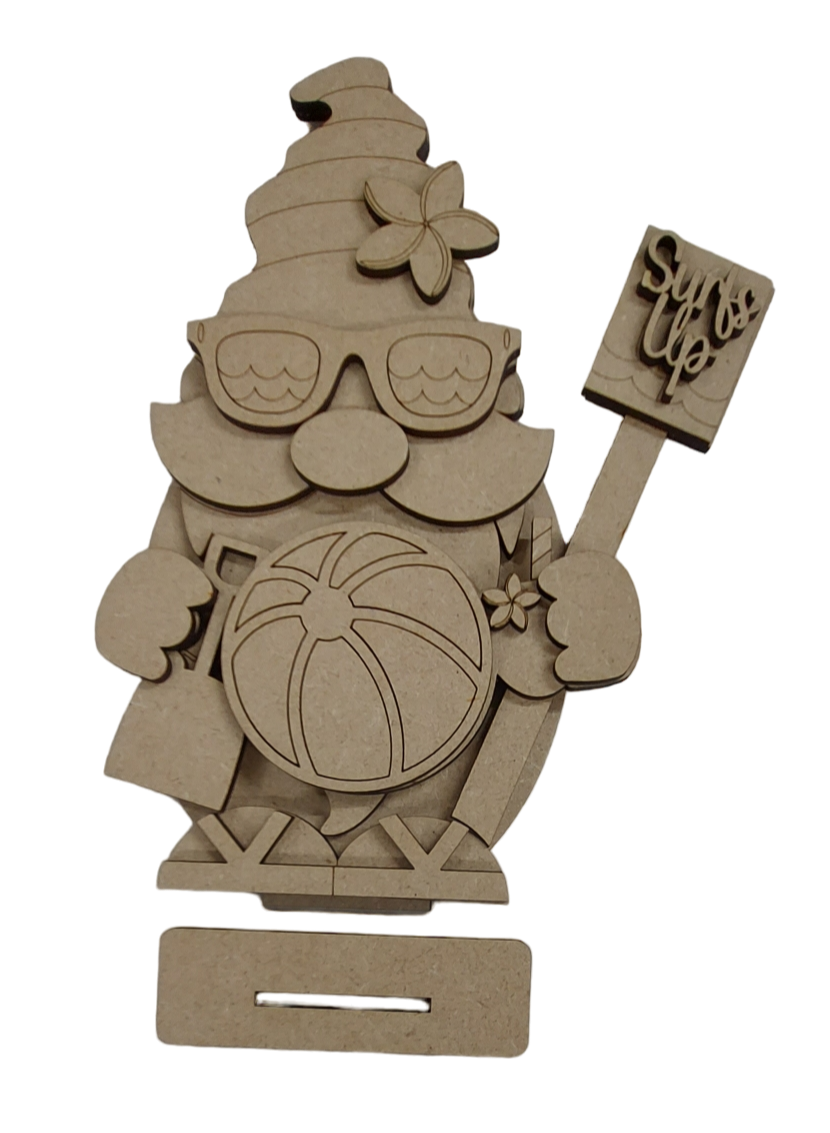 PAINTABLE MDF BLANK BEACH GONK GNOME