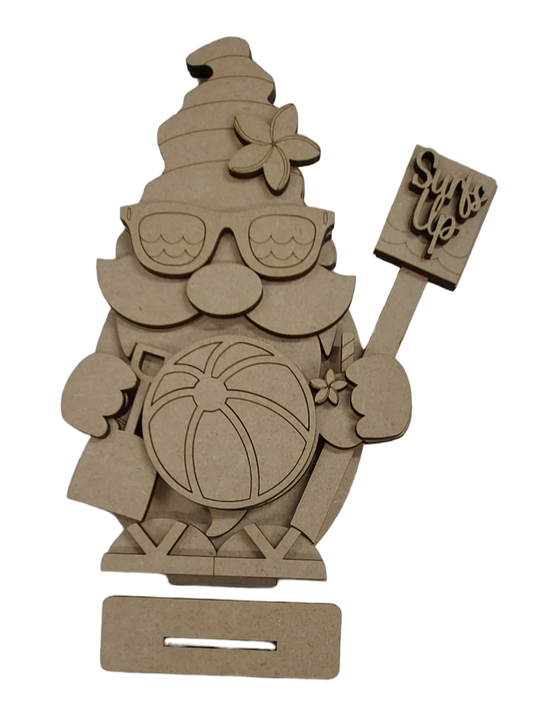 PAINTABLE MDF BLANK BEACH GONK GNOME