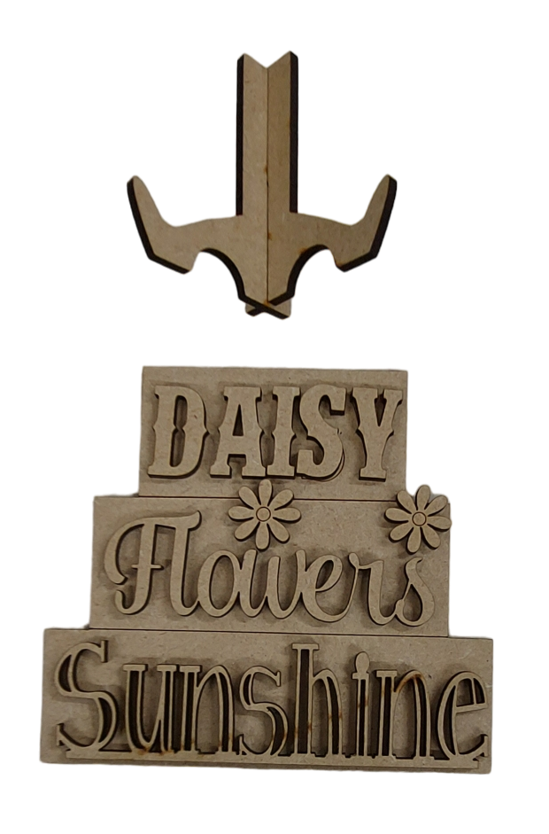 PAINTABLE BLANK MDF KIT - Daisy Tier