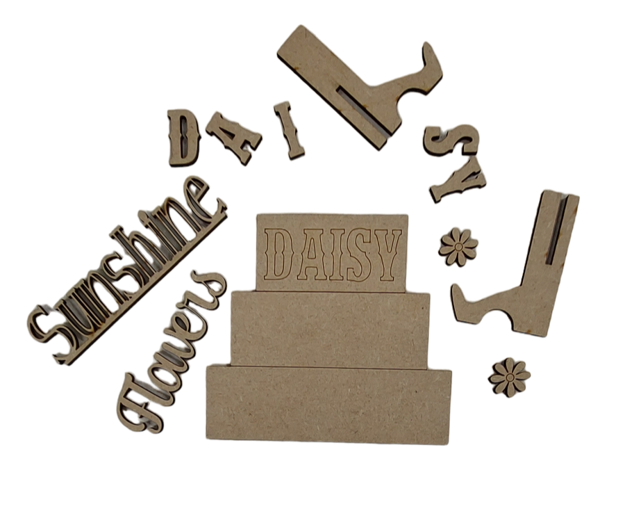 PAINTABLE BLANK MDF KIT - Daisy Tier