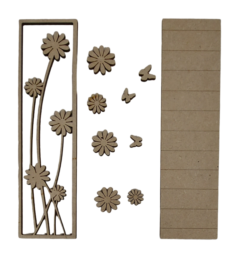 PAINTABLE BLANK MDF KIT - Flower plaque Small