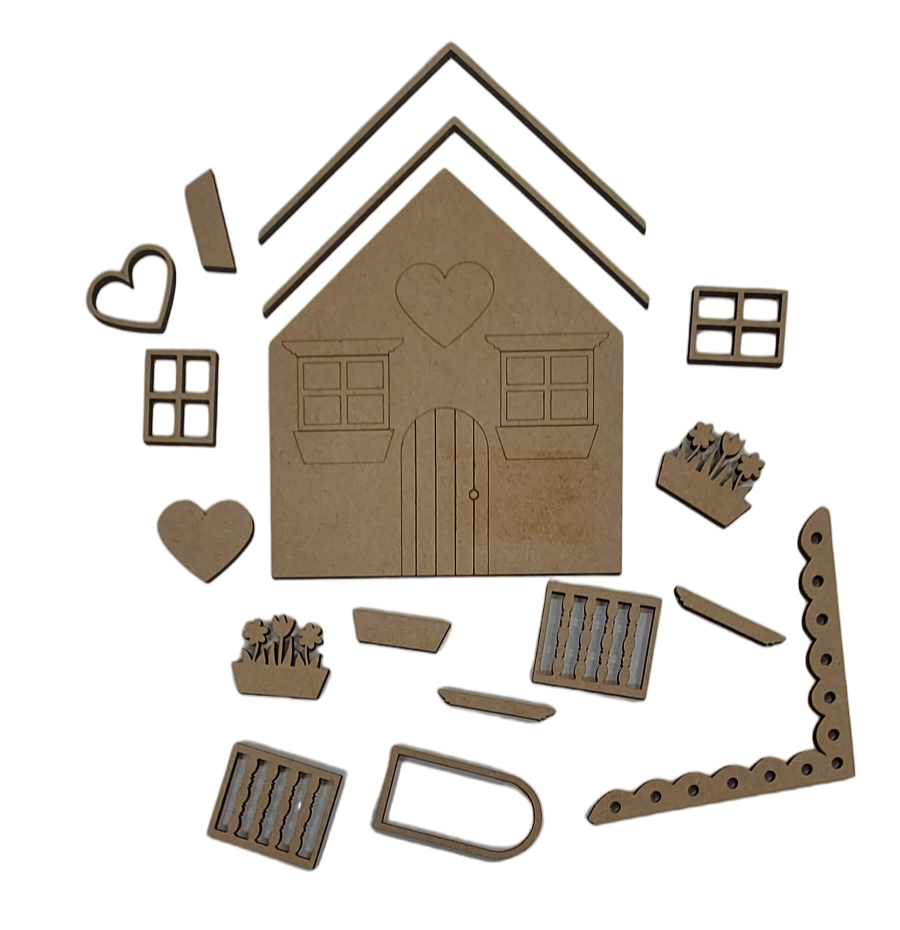 PAINTABLE MDF BLANK KIT - Small House